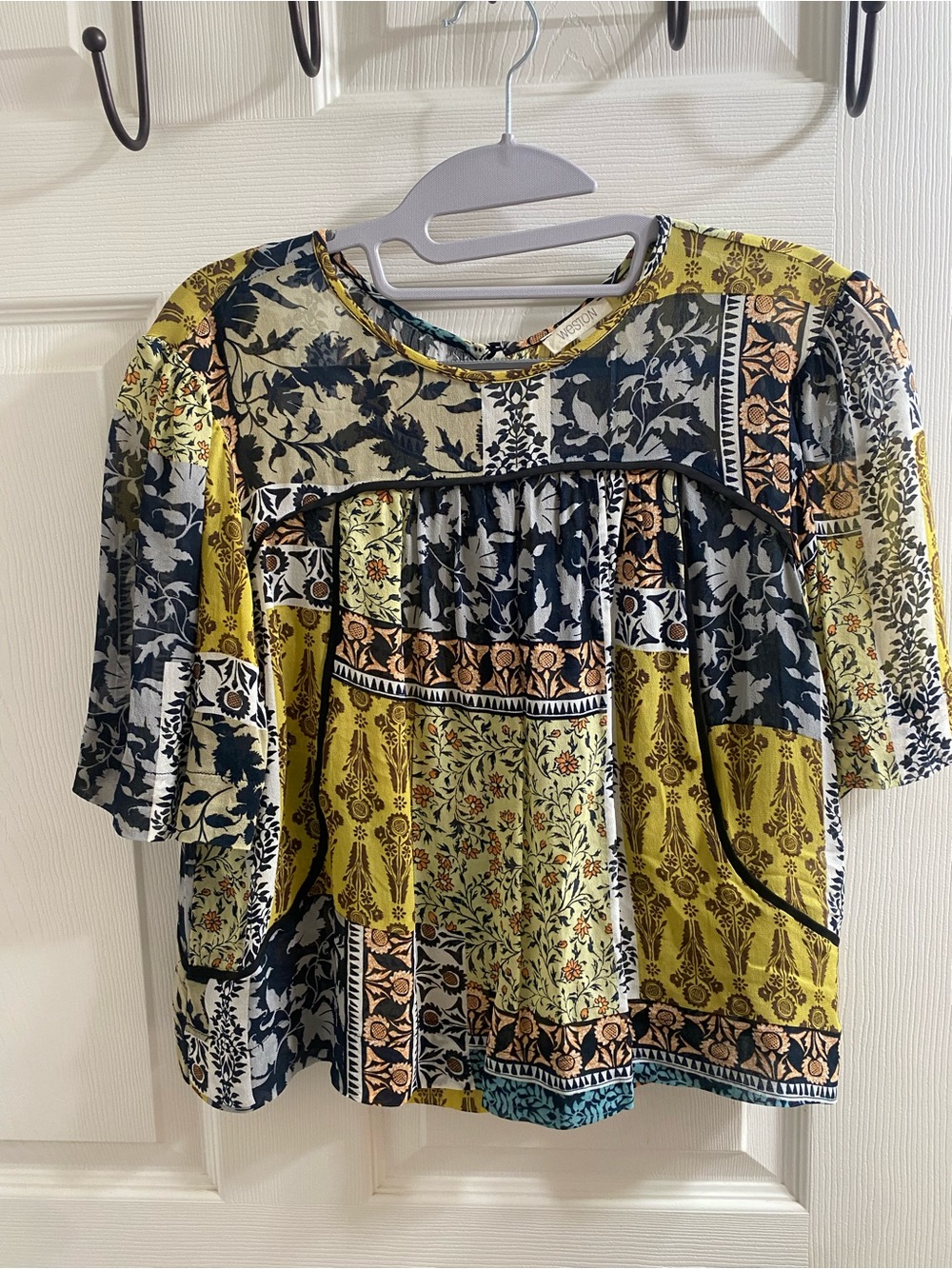 Anthropologie Weston Wear Patchwork Floral Paisley Blouse